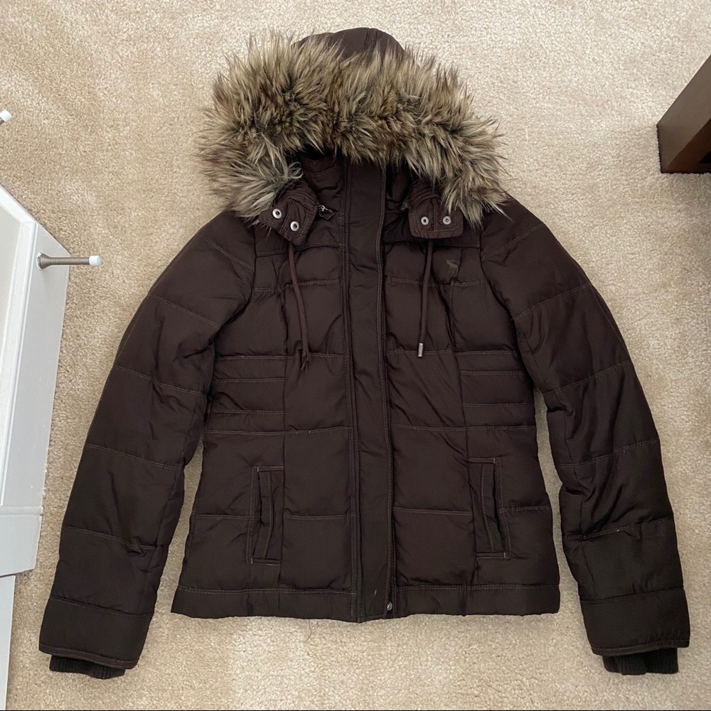 Abercrombie & Fitch Fur Hood Puffer/Snow Jacket